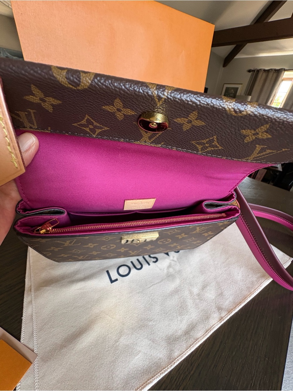 Louis Vuitton Monogram Cluny BB Bag with Pink Strap like new! - Picture 7 of 11
